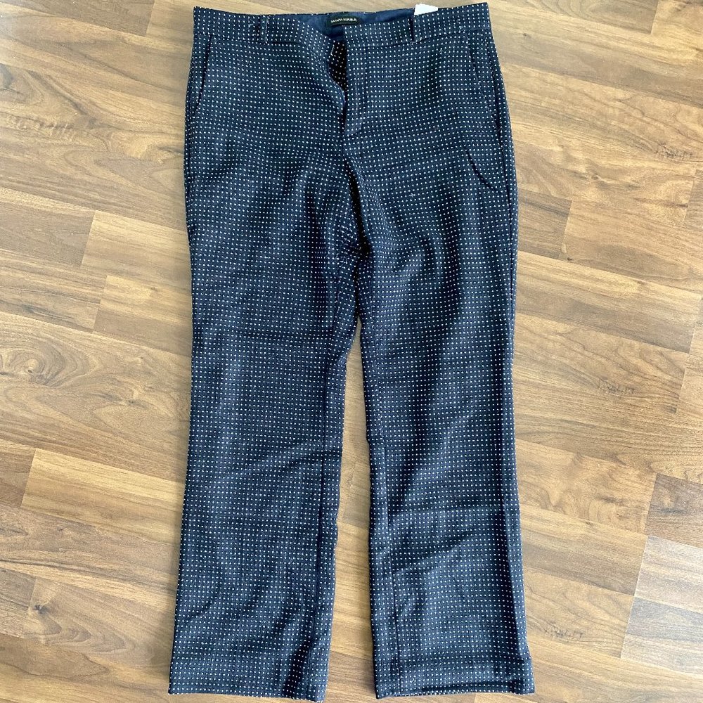 Banana Republic Logan Fit Navy Dotted Bootcut Pants, size 12